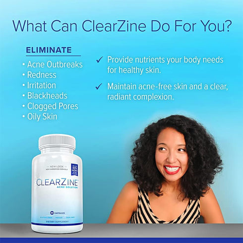 Acne Pills for Teens & Adults | Clear Skin Supplement, 90 Caps for Hormonal & Cystic Acne