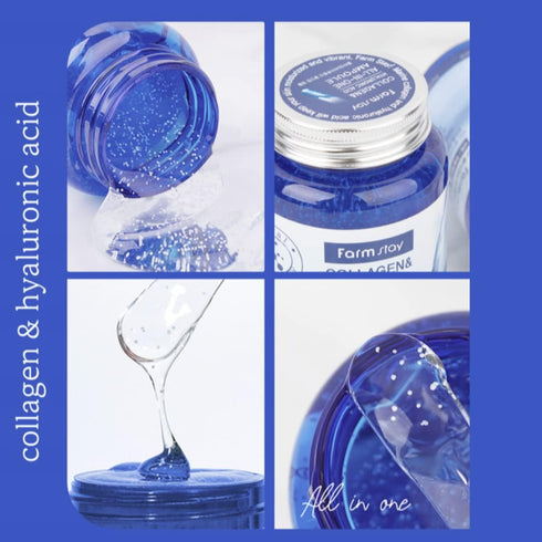 FARMSTAY Collagen & Hyaluronic Acid Ampoule - Korean Skin Care, 8.45 Fl. Oz / 250ml Hydrating Serum