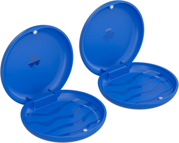(2 Pack) Solid Orthodontic Retainer Cases (Blue)