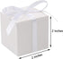 COTOPHER 60pcs Small Gift Boxes, 2x2x2 inches Paper Favor Boxes with Ribbons for Parties (White)