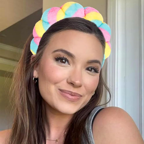 Spa Headbands for Women, Puffy Terry Cloth Hairband for Washing Face or Makeup, Skin Care Accessories for Girls