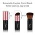 Retractable Kabuki Makeup Brushes, 2 Pcs Blush Brushes Set for Liquid Cream Cosmetics Travel (rose gold)