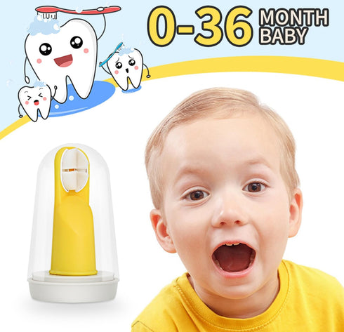 Finger Toothbrush for Toddlers 1-3, Soft Silicone Infant Oral Cleaner with Travel Case, 2 Pcs