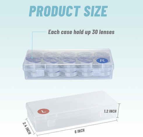 JynJyn 2-Pack 30 30 Contact Lens Organizer Case, Portable Storage Case for Daily Disposable Contact Lenses, Holds