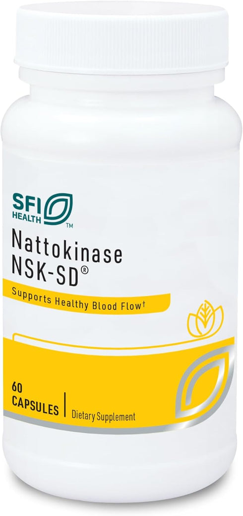 Klaire Labs Nattokinase NSK-SD - Dairy & Gluten-Free Proteolytic Enzyme for Cardiovascular Support (60 Capsules)
