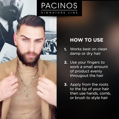 Pacinos Signature Line Clay Hair Paste - 4 Oz Long Lasting Styling Wax with Firm Hold for All Hair Styles