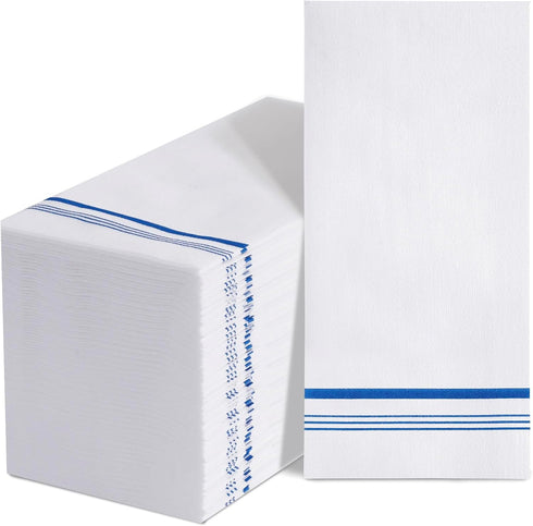 Hunanyume 50 Disposable Paper Hand Towels for Bathroom, Decorative Linen Feel Guest Towels,