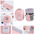 INVODA Drawstring Cosmetic Bag for Women - Portable Travel Makeup Organizer Bag (Pink)