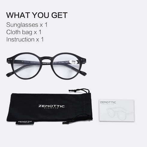 ZENOTTIC Blue Light Blocking Round Reading Glasses for Men Women, Magnification 0.0 to 3.5