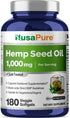 NusaPure Hemp Oil Capsules, 1,000mg Per Serving, 180 Non-GMO Veggie Softgels