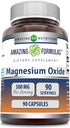 Amazing Formulas Magnesium Oxide Supplement | 500 Mg per Serving | 90 Capsules | Non-GMO, Gluten-Free