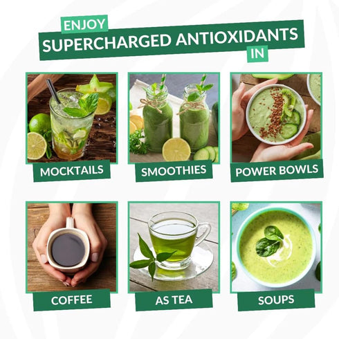 Amla Powder & Decaf Green Tea Superfood Supplement, 20x Ultra Concentrated, Organic, Vegan, 90 Servings