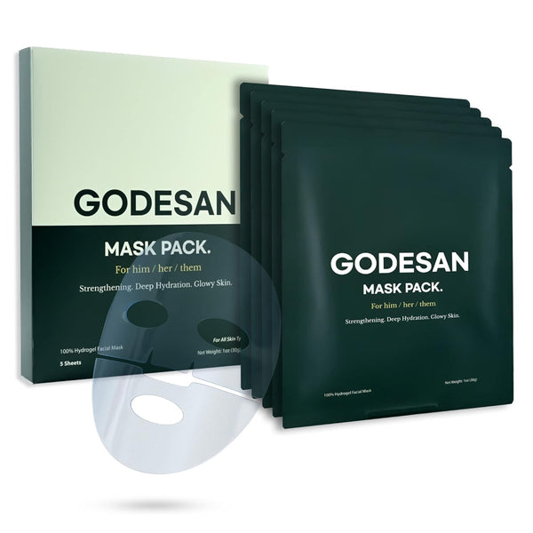 Hydrogel Face Mask Pack 10pcs - Rich Collagen, Deep Moisture, Tea Tree, for All Skin Types
