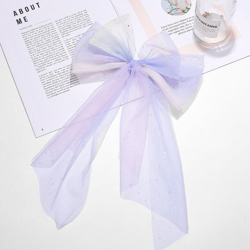 Light Up Bow Hair Clips - LED Tulle Barrettes for Women and Girls, Party Hair Accessories