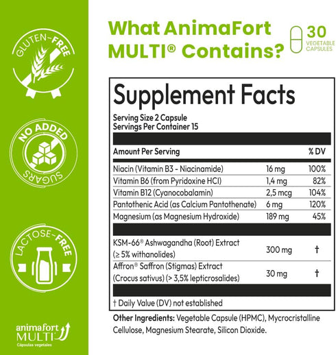 Ashwagandha KSM-66 & Saffron Supplement | Stress Relief, Mood & Emotional Balance | Vitamin B & Magnesium | 30 Capsules