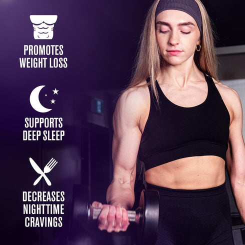 Jacked Factory Lean PM Night Time Fat Burner & Sleep Aid Supplement for Men and Women - 120 Stimulant-Free Veggie Pills
