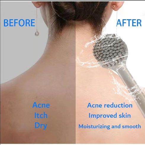 Body Brush with Soft and Stiff Bristles, Shower Bath Brush Long Handle Gentle Back Skin Scrubber Exfoliate Massage