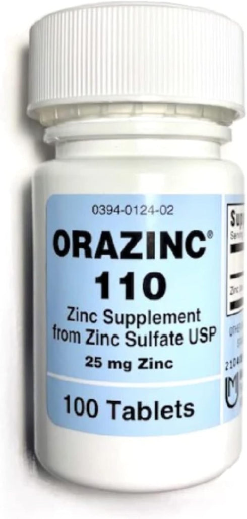 Mericon Industries Orazinc 25mg Zinc Supplement | Health Supplements for Hormone Regulation, 100 Zinc Tablets