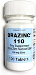 Mericon Industries Orazinc 25mg Zinc Supplement | Health Supplements for Hormone Regulation, 100 Zinc Tablets