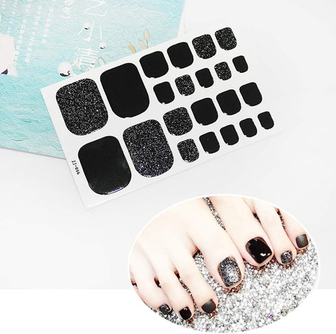 WOKOTO 6 Sheets Mermaid Design Toenail Art Polish Stickers with Nail File, Adhesive Nail Wraps Decals