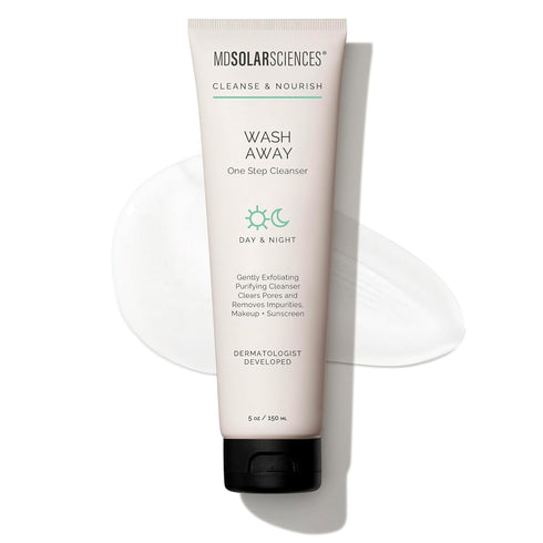 MDSolarSciences Wash Away One Step Foaming Cleanser, Dermatologist Developed Vegan Formula with Hyaluronic Acid,