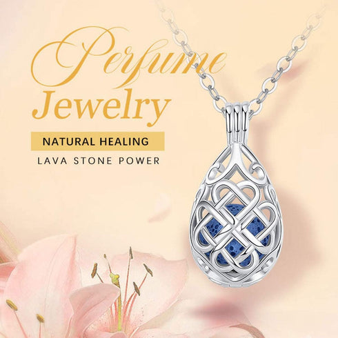INFUSEU Aromatherapy Necklaces, Essential Oils Diffuser for Women with 7 Lava Rocks Stones, 24" Chain