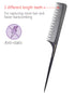 PERFEHAIR Teasing Comb for Fine Hair, Anti-static Long Bakelite Rat Tail Comb for Back Combing and Volume