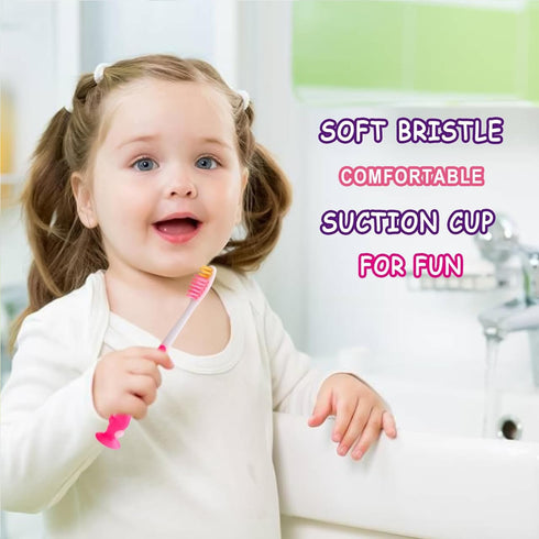 100 pcs Toddler Toothbrush Kids Manual Toothbrush Individually Wrapped Toothbrushes,Kids Toothbrush for Age 2+ Children Toothbrush Set Soft Bristles Boys Girls Toothbrush with Suction Cup