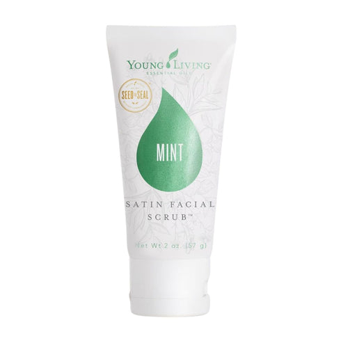 Young Living Satin Facial Scrub Mint, 2 oz, Gentle Exfoliation & Skincare, Dead Skin Removal & Renewal, Bright