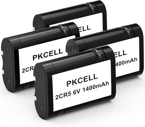 PKCELL 2CR5 Lithium Battery 4-Pack, 6V 1400mAh Lithium Photo Battery Replacement for 2CR5M
