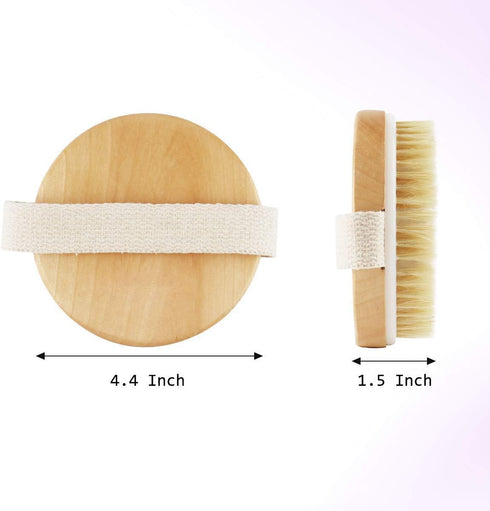 Premium Face Scrubber Set, Natural Bristle Facial Cleansing Brush for Sensitive Skin, 1 Pack Dry Body Brush