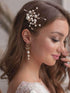 Latious Wedding Bride Pearl Hair Side Comb Gold Rhinestone Bridal Hair Clips Crystal Hair Pieces Hair Accessories for Women and Girls (T- Gold)