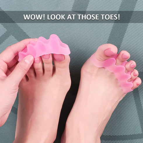 Sosede 4 Pcs Toe Separator,Bunion Corrector for Women Men Toe Spacers to Correct Bunions Yoga Toes Straightener