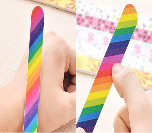 Nail File 10 PCS Professional Double Sided 100/180 Grit, Colorful Emery Board Manicure Pedicure Tool