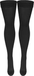 NuVein Medical Compression Stockings, 20-30 mmHg Support, Thigh Length Hose, Closed Toe, Black, Medium