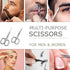Stainless Steel Grooming Scissors Pack of 2 with Travel Case, Eyebrow, Nose Hair & Beard Trimming Kit