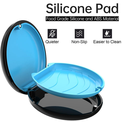 Slim Aligner Retainer Case Compatible with Invisalign, Cute Black Mouth Guard Case with Removal Tool & Brush