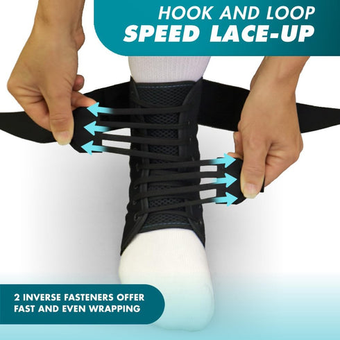 Med Spec ASO Speed Lacer Ankle Brace for Sprained Ankle and Peroneal Tendonitis, Orthopedic Ankle Support for Men