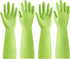 Dishwashing Rubber Gloves for Cleaning Kitchen - 2 Pairs Long Household Gloves for Washing Dishes