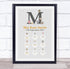 The Card Zoo New Baby Birth Details Christening Nursery Animals Initial M Keepsake Gift Print