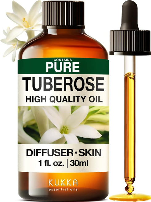 Set Set 2X 4 Oz Tuberose Essential Oil for Diffuse & Jasmine Essential Oil for Diffuser - Aromatherapy Grade Essential