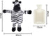 ITODA Mini Hot Water Bottle Warmer with Cute Zebra Stuffed Animal Cover, Waist Neck Shoulder Hot and Cold Water Bag