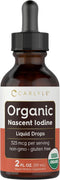 Carlyle Organic Nascent Iodine Liquid Drops | 2 fl oz | Vegan, Non-GMO, Gluten Free Supplement