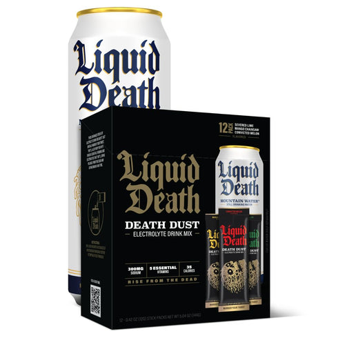 Liquid Death Electrolyte Death Dust - Hydration Powder Packets - 12-Stick Variety Pack with 3 Flavors