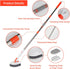 Floor Scrub Brush 3 in 1 - Tub Tile Floor Scrubber with 52 inch Long Handle, Detachable Replacement Brush Heads