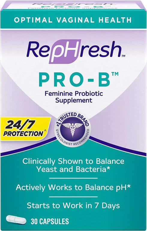RepHresh Pro-B Probiotic Feminine Supplement - 30-Count Capsules - Pack of 2