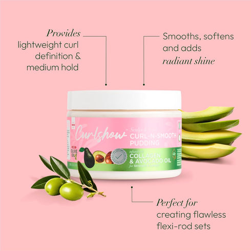 ORS Olive Oil Curlshow Curl N Smooth Pudding, Infused with Collagen & Avocado Oil, 12.0 oz