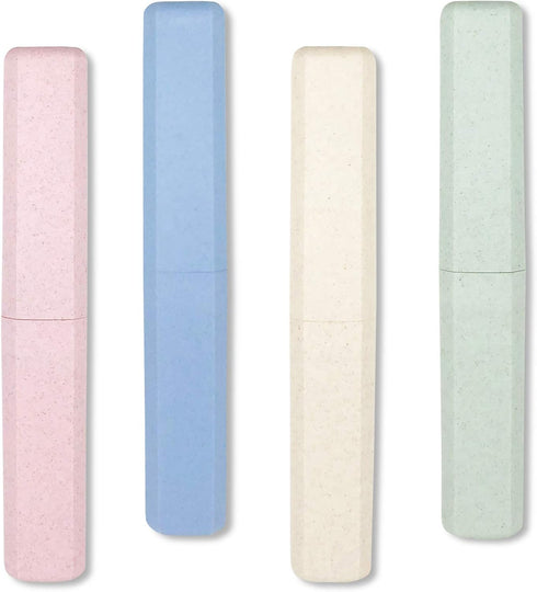Mulbozy 4 Packs Portable Travel Toothbrush Case, Breathable Plastic Toothbrush Holder for