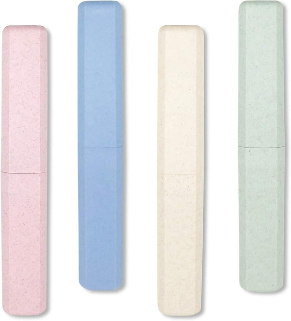 Mulbozy 4 Packs Portable Travel Toothbrush Case, Breathable Plastic Toothbrush Holder for