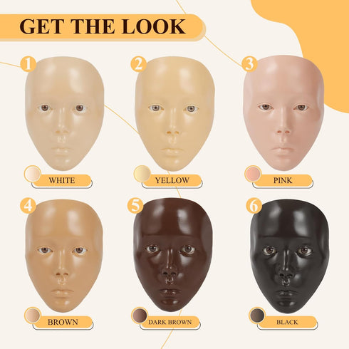 Makeup Practice Face Board, Makeup Mannequin Head for Practice, Eye Makeup Practice Face Silicone, Face Painting Practice Head for Beginners, Makeup Practice Gift for Girls, Kids, Makeup Artist